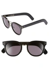 Cutler And Gross 52mm Round Sunglasses In Black/ Gold Metal