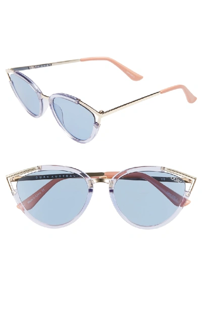 Quay Hearsay 65mm Cat Eye Sunglasses - Blue/ Blue