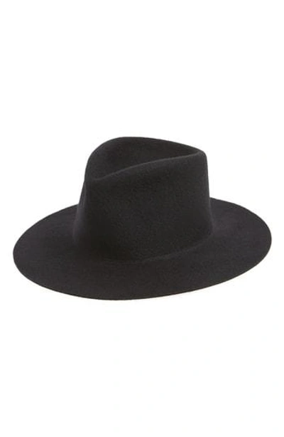 Clyde Pinch Wool Felt Wide Brim Hat In Black