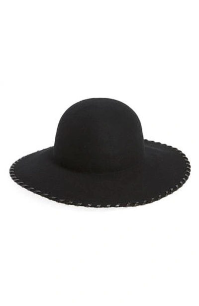 Bcbg Whipstitched Floppy Wool Felt Hat - Black