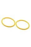 Mishky Hula Hula Xl Hoop Earrings In Yellow