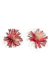 Mishky Medium Hedgehog Earrings In Coral/ Copper