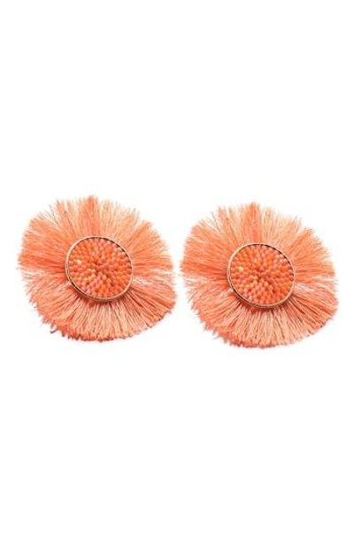 Mishky Medium Sun Earrings In Peach