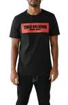 True Religion Brand Jeans Embossed Arch Graphic T-shirt In Jet Black