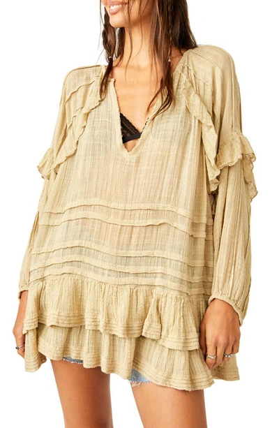 Free People Tamasi Ruffle Tunic In Light Yellow