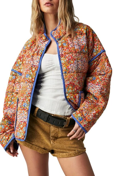 Free People Chloe Floral Print Jacket In Candy Combo