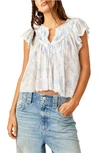 Free People Padma Floral Cotton Crop Top In Ivory Combo