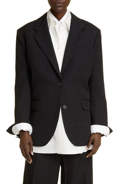 The Row Viper Boxy Wool Blazer In Black