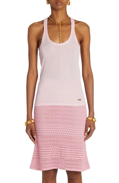 Tom Ford Racerback Jersey Rib Tank In Light Pink