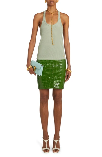 Tom Ford Racerback Jersey Rib Tank In Green