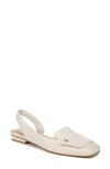 Franco Sarto Women's Teagan Square Toe Slingback Flats In Natural Beige Canvas