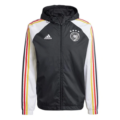 Adidas Originals Adidas Black Germany National Team Dna Raglan Full-zip Windbreaker Jacket