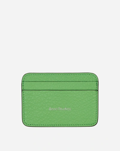 Acne Studios Leather Card Holder In Green