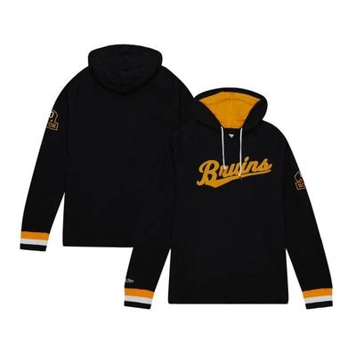 Mitchell & Ness Men's  Black Boston Bruins 100th Anniversary Legendary Raglan Pullover Hoodie