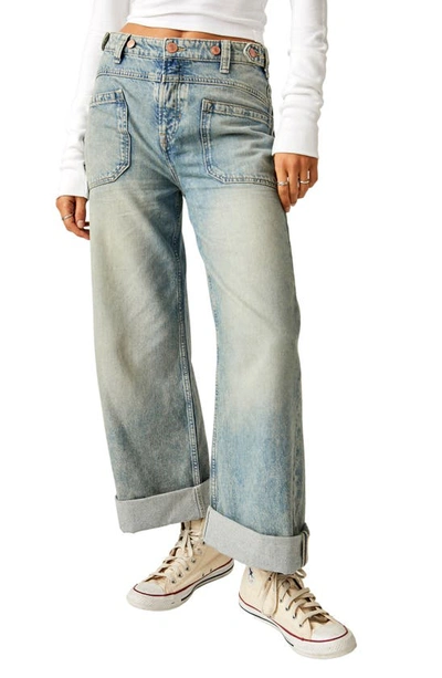 Free People Palmer Cuffed Baggy Jeans In La La Land