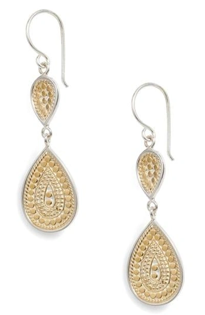 Anna Beck Double Drop Earrings In Gold/ Silver