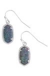 Kendra Scott Lee Small Drop Earrings In Multi Drusy/ Silver