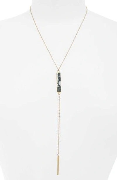 Panacea Bar Stone Y Necklace In White