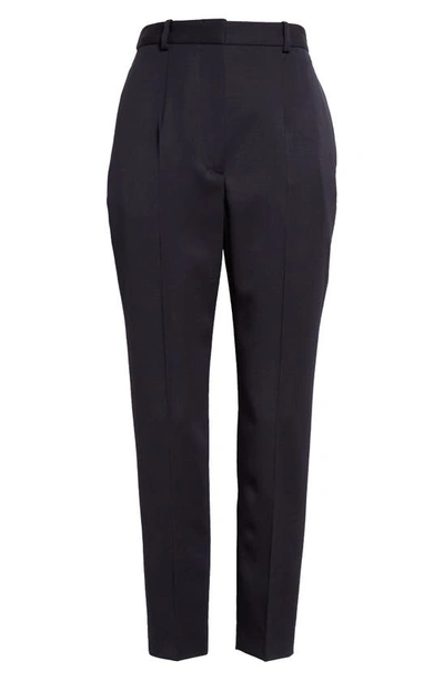 Alexander Mcqueen Straight Leg Virgin Wool Trousers In Navy