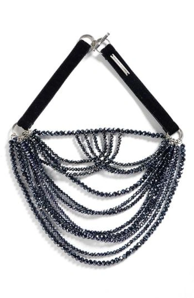 Fabiana Filippi Multistrand Glass Bead Necklace In Onyx