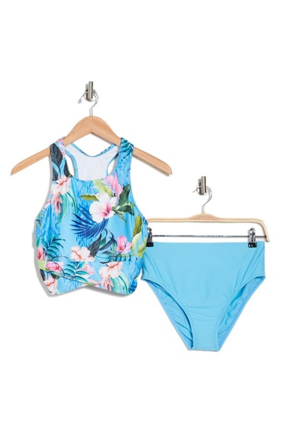 Next By Athena Native Palms Two-piece Swimsuit In Sea Glass