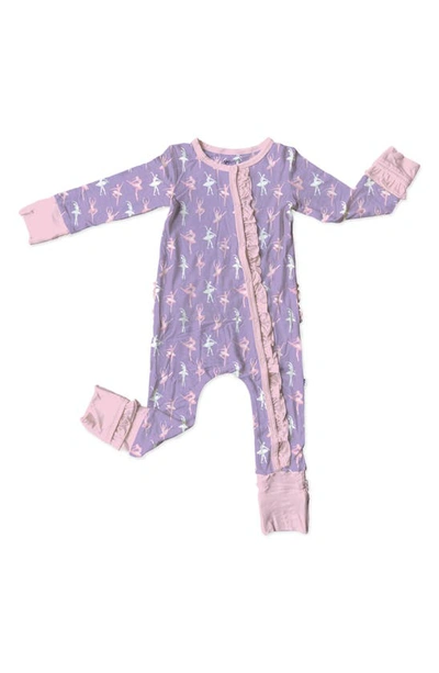 Laree + Co Babies' Lillian Ruffle Convertible Footie In Purple