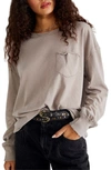 Free People Fade Into You Knit Top In Silver