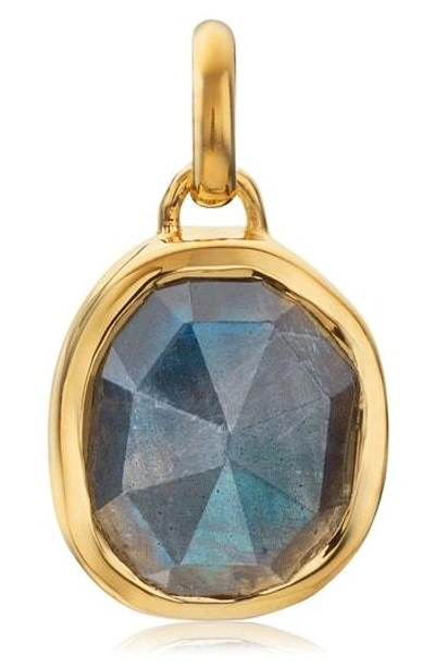 Monica Vinader Siren Semiprecious Stone Pendant Charm In Gold/ Labradorite