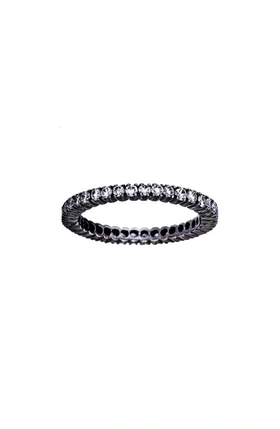 Sethi Couture Prong Set Diamond Eternity Band In Black Rhodium/ Diamond