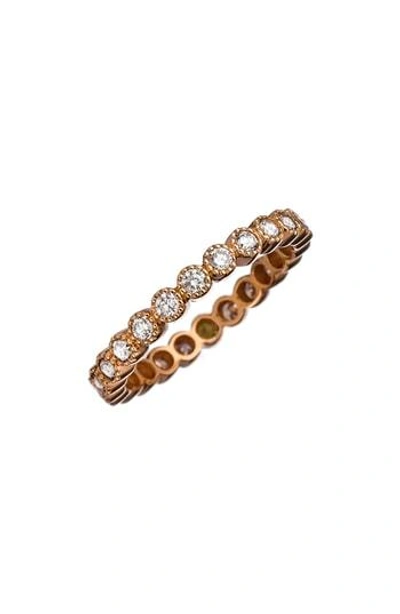 Sethi Couture Bezel Set Diamond Stacking Ring In Rose Gold/ Diamond