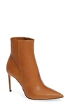 Brian Atwood Vida Pointy Toe Bootie In Camel Leather