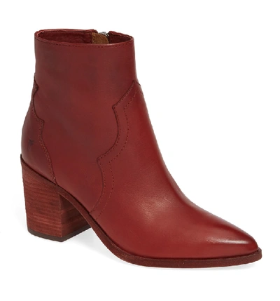 Frye Women's Flynn Pointed Toe Leather High-heel Booties In Red Clay Leather