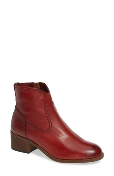 Frye Claire Bootie In Red Clay Leather