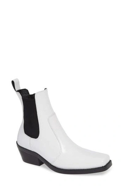 Jeffrey Campbell Poker Chelsea Boot In White Box Black Tip