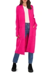 Vince Camuto Longline Cozy Cardigan In Berry Hibiscus
