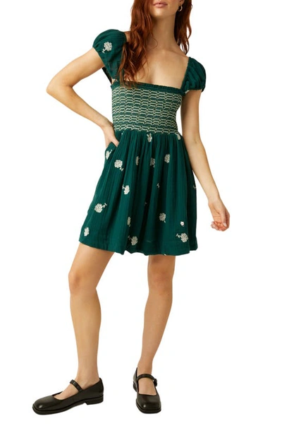 green emerald velvet dress Green Embroidered High-Low Maxi Dress main image 1