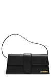 Jacquemus Long Le Bambino Leather Shoulder Bag In Black