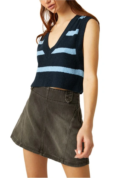 Free People Santa Monica Crop Sweater Vest In Multi