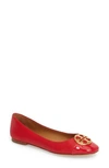 Tory Burch Chelsea Cap Toe Ballet Flat In Brilliant Red