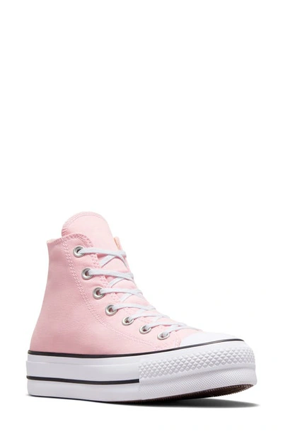 Converse Women's Chuck Taylor All Star Lift Platform Canvas High Top Casual Sneakers From Finish Line In Donut Glaze/ White/ Black