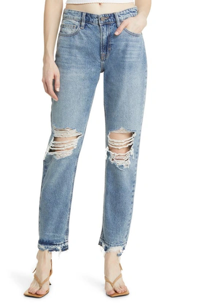 Hidden Jeans Bailey Ripped High Waist Slim Boyfriend Jeans In Medium Wash