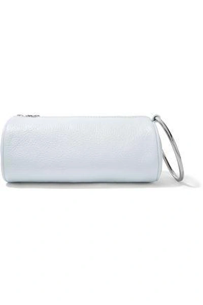 Kara Woman Duffel Textured-leather Clutch Sky Blue