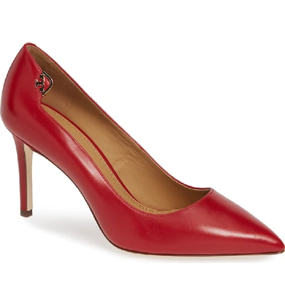 Tory Burch Women's Elizabeth Leather Pumps In Dark Redstone