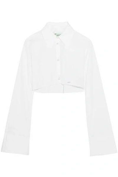 Off-white ™ Woman Cropped Cotton-poplin Shirt White