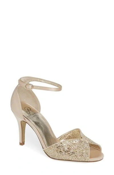 Adrianna Papell Fifi Ankle Strap Sandal In Gold Fabric