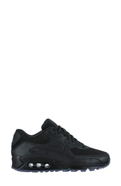 Nike Air Max 90 Sneaker In Black/ Black/ Blue Tint
