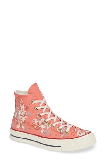 coral high top converse