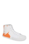 Calvin Klein Jeans Est.1978 Iconica High Top Sneaker In White/ Orange