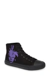Calvin Klein Jeans Est.1978 Iconica High Top Sneaker In Black/ Purple