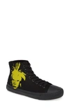 Calvin Klein Jeans Est.1978 Iconica High Top Sneaker In Black/ Yellow